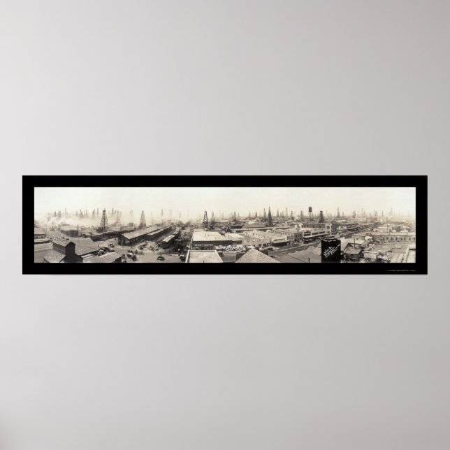 Póster Texas Oil Field & Town Photo 1919 (Frente)
