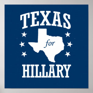 POSTER TEXAS PARA HILLARY