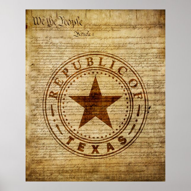 Póster Texas Seal de 1836 (Frente)