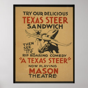 Póster Texas Steer