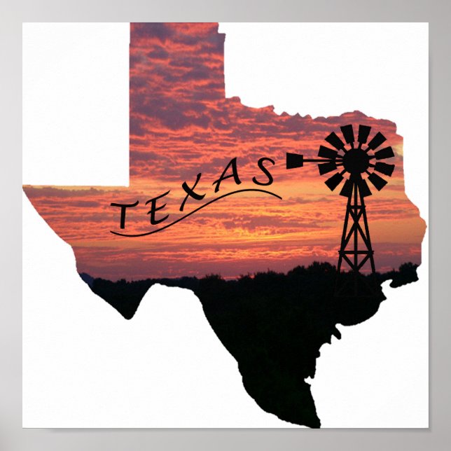 Póster Texas Sunset (Frente)
