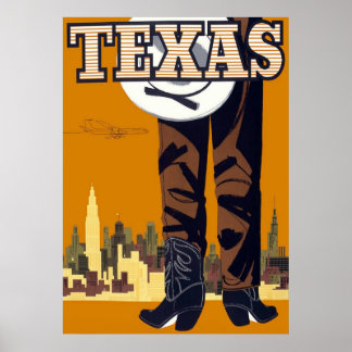 Póster Texas ~ Viagens vintage