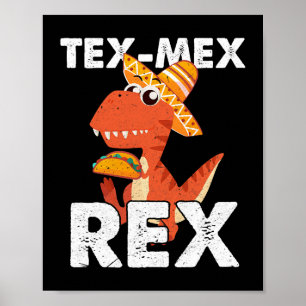 Poster TexMexRex TRex Taco Dinossaur Cinco de Mayo Mexica
