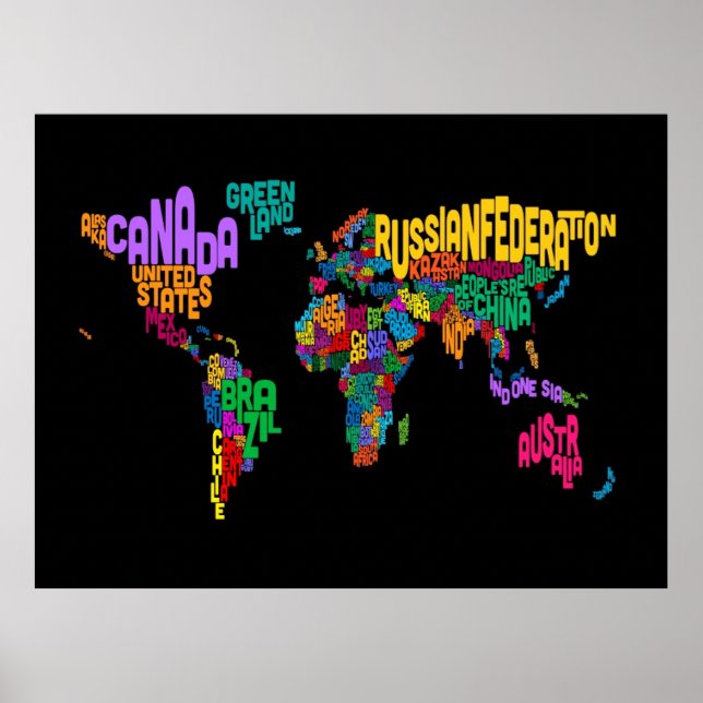 Póster Text Map of the World (Frente)