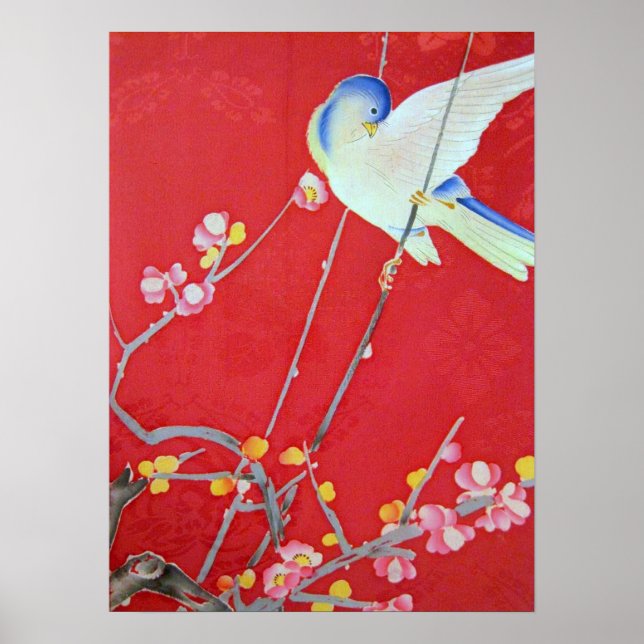 Póster Têxtil KIMONO Japonês, Bluebird (Frente)