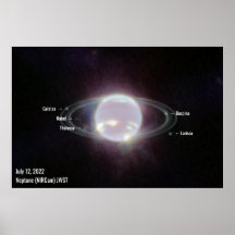 Texto Branco da Imagem NIRCam do Neptune James Web