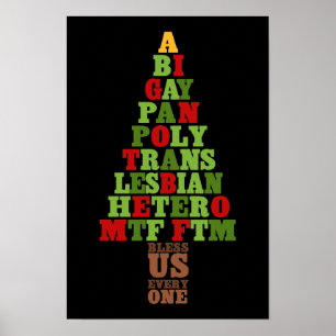 Poster Texto da Árvore de Natal de Diversidade