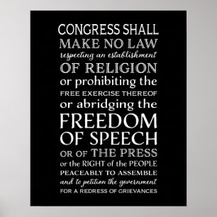 Póster Texto da Lei de Direitos da Liberdade de Expressão