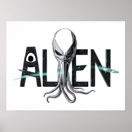 Poster Texto de Alienígena de Espaço