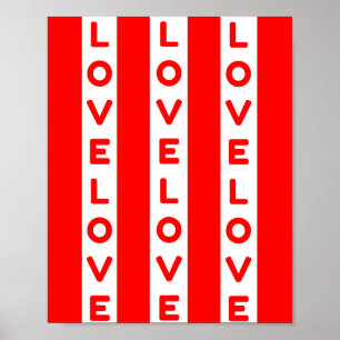 Poster Texto de amor vermelho e branco