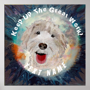Poster Texto de Labradoodle e Modelo