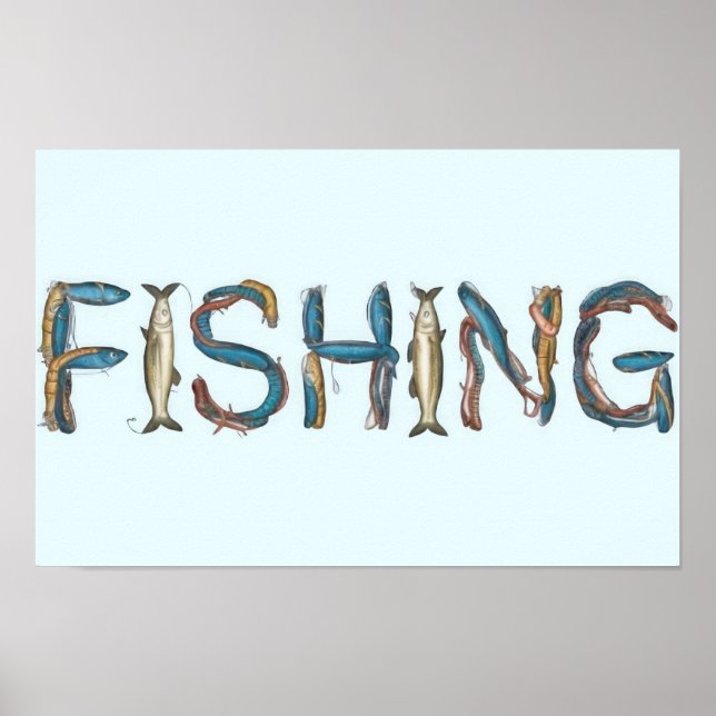 Poster Texto de Pesca (Frente)