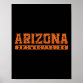 Poster Texto de Vintagem Laranja de arizona Snowboard