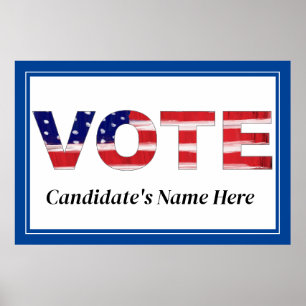 Poster Texto de Votação em Cores de Sinalizador Nome do C
