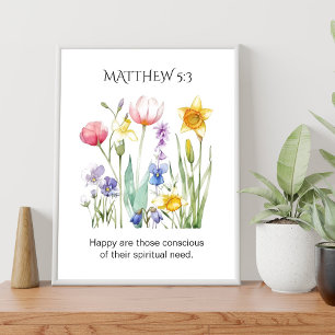 Poster Texto do Ano JW 2026 com Flores em Aquarela