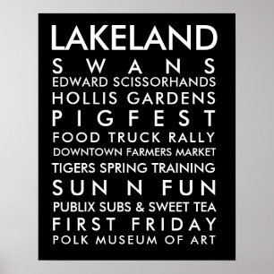Póster Texto do branco da história 16x20 de Lakeland