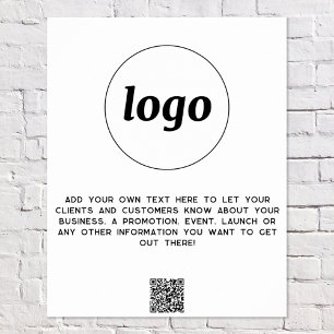 Poster Texto do Logotipo Código QR Promocional Empresaria