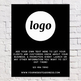 Poster Texto do Logotipo Promocional Empresarial Preto