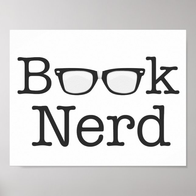Póster Texto dos óculos engraçados do Nerd do Livro (Frente)