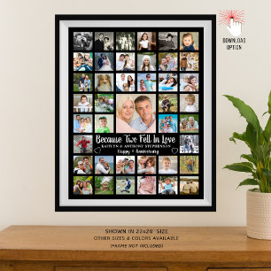 Poster Texto e Cor Personalizadas da Colagem de Fotos 41