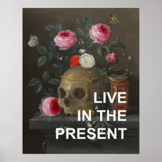 Poster Texto Inspirador + Pintura de Memento Mori