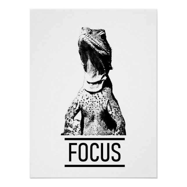 Póster Texto Motivacional de Foco | Lagarto (Frente)