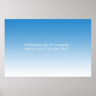 Poster Texto para Adicionar Foto Trabalho de arte Azul Pe