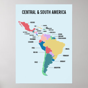 Poster Texto Personalizado América Central e do Sul