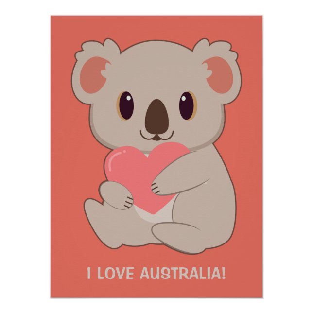 Póster Texto Personalizado Amor Koala (Frente)