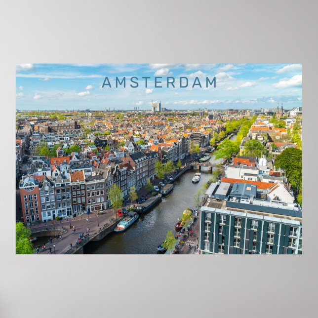 Poster Texto personalizado Amsterdã (Frente)
