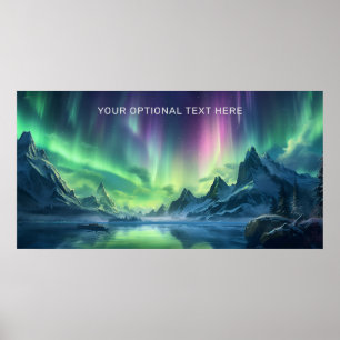 Poster Texto personalizado Aurora Borealis