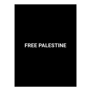 Póster Texto personalizado branco preto da Palestina livr