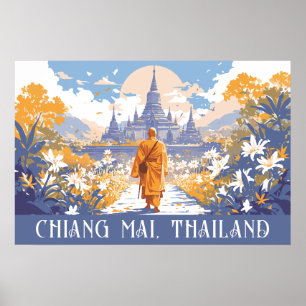 Poster Texto personalizado Chiang Mai Tailândia