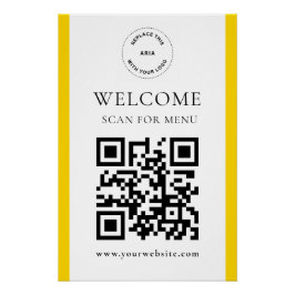 Póster Texto Personalizado de Código QR Moderno Brilho Em