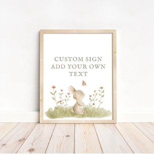 Poster Texto Personalizado do Chá de fraldas de Floresta