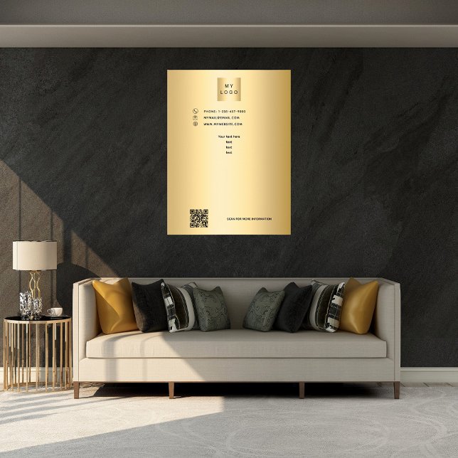 Poster texto personalizado do logotipo de negócios Dourad (Criador carregado)