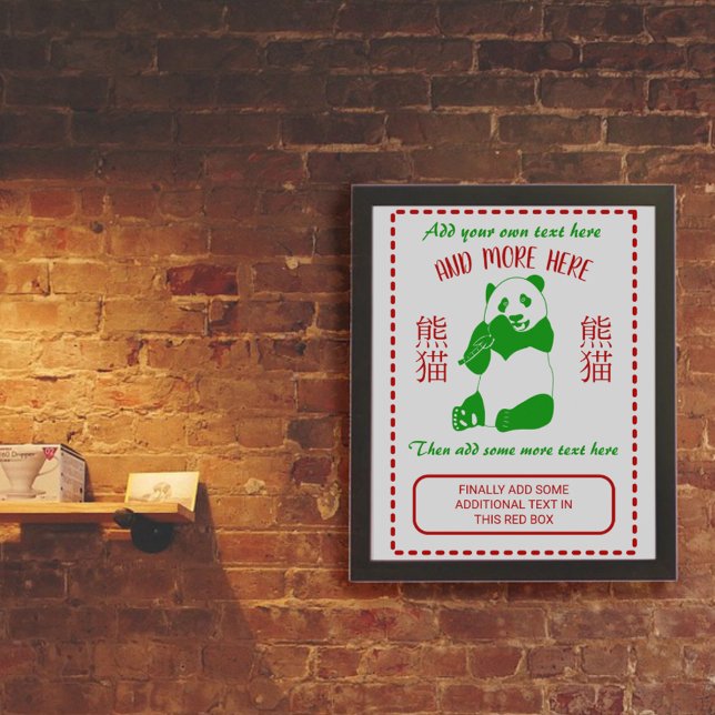 Poster Texto Personalizado do Menu de Saída do Restaurant (Criador carregado)