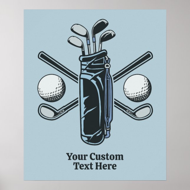 Poster Texto Personalizado e Golfe de Cor (Frente)