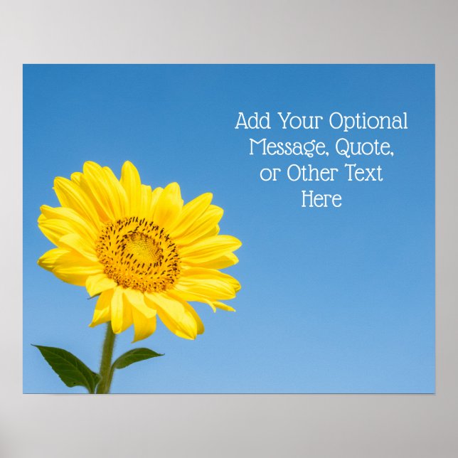 Poster Texto personalizado Girassol (Frente)