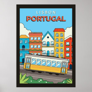 Poster Texto personalizado Lisboa Portugal