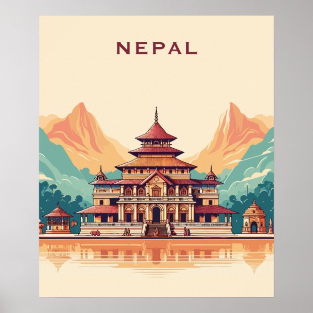 Poster Texto personalizado Nepal (Frente)