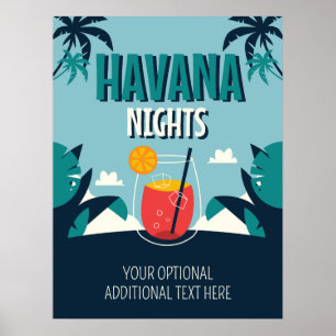 Poster Texto Personalizado "Noites de Havana"