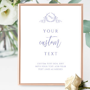 Poster Texto Personalizado, Sinal de Casamento do Monogra