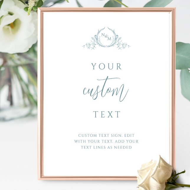 Poster Texto Personalizado, Sinal de Casamento Monograma  (Criador carregado)