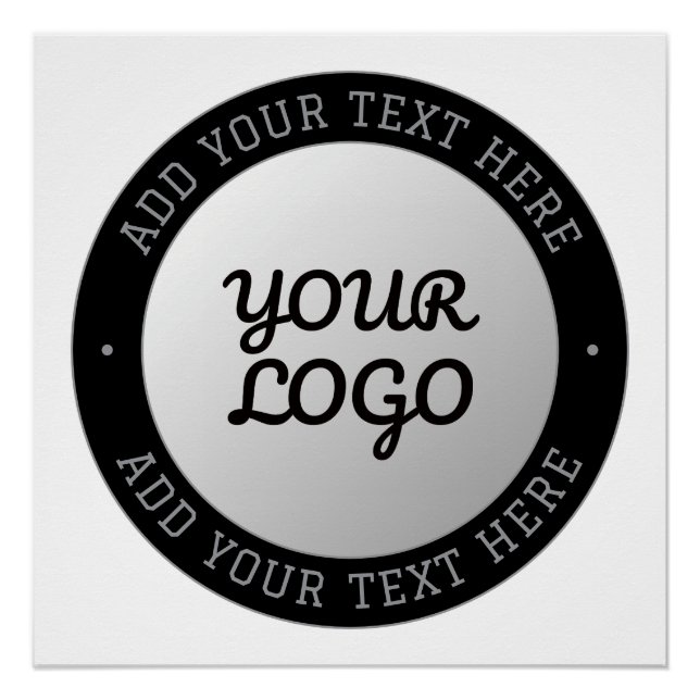 Póster Texto Personalizável & Seu Logotipo | Gradiente Ci (Frente)