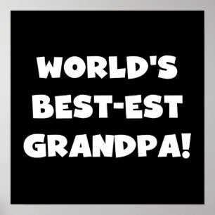 Poster Texto preto ou branco do vovô do Melhor-est do mun