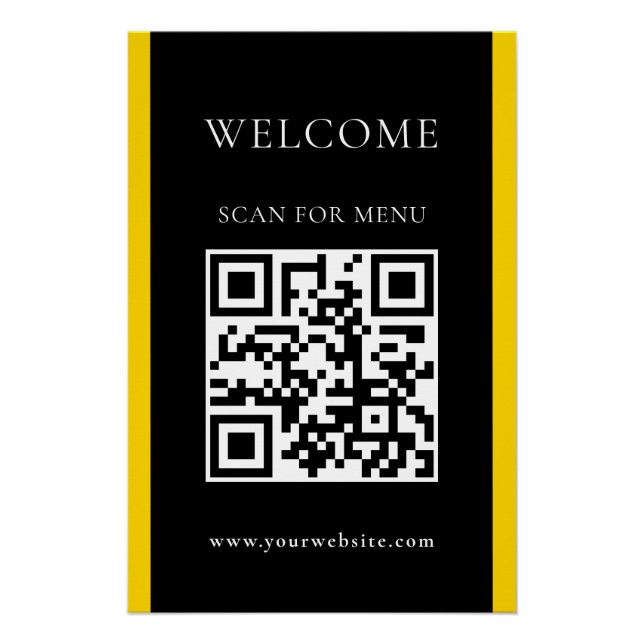 Póster Texto QR personalizado Texto do pedestal comercial (Frente)