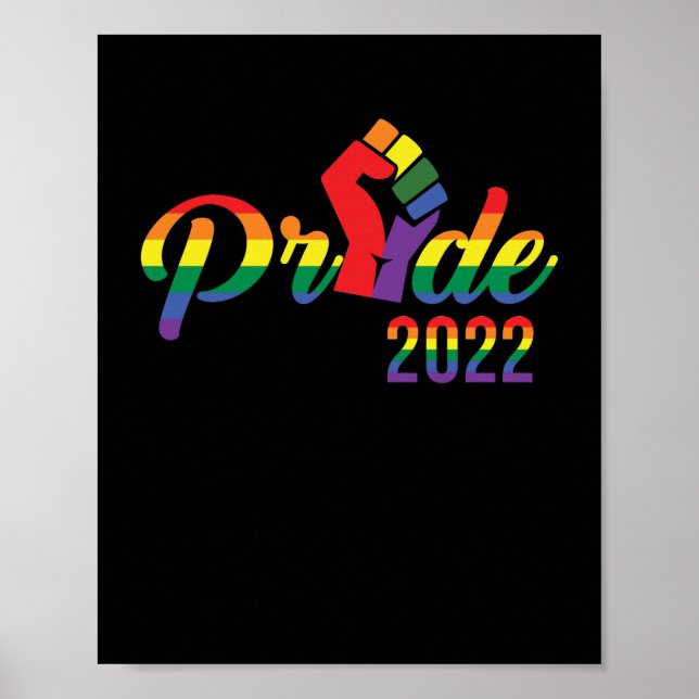 Poster Texto Rainbow 2022 da Parada do Orgulho LGBTQ (Frente)