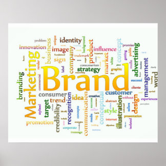 Póster Texto relacionado a marcas e Marketing