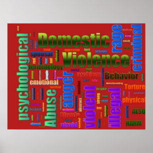 Póster Texto relacionado do abuso da violência doméstic